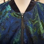 T Tahari TAHARI NWT Floral Velvet Bomber Jacket with Silk Lining and Chain Zipper Photo 4