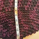 PURPLE/DEEP PINK BLACK COLORED STRAW LIKE BAG PINK BROWN BEADS ON CHAIN HANDLES Purple Photo 9