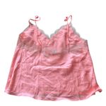 Victoria's Secret Pink Satin Lace Cami Top Slip V Neck Adjustable Straps Size M Photo 1