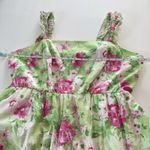 Torrid  Pink Green Floral Tiered Ruffle Smocked Poplin Sun Dress‎ Size 2X Pockets Photo 11