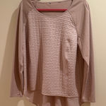 Vera Wang Women's Long Sleeve Textured Top - Pink Champagne High Low Photo 0