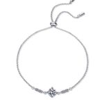 925 Sterling Silver Moissanite Meteor Wishing Slider Bracelet 3g. Photo 1