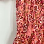 Maisie Women's Pink Multi Floral Tiered Smocked Ruffle Mini Dress Size Medium Photo 4