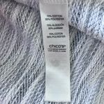 Chico's Chico’s Weekend Top Sz 1 Cowl Neck 3/4 Sleeve Sweater Gray Striped Comfort Photo 6