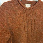 Kennedy Of Ardara Vintage Lambswool Copper Chunky Confetti Cable Knit Sweater Brown Size L Photo 5