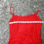 Lulus  Manning Red Lace Tiered Midi Dress Photo 3