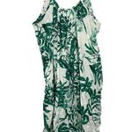Raviya Tropical Printed Ruffle Hem Swim Cover Up Dress Size XL White Green New Photo 1
