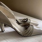 Apostrophe vintage leather upper pointed - toe pumps heels 7 U.S size tan Photo 6