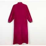 Vanity Fair Vintage Red Violet Embroidered Maxi Housecoat Robe w/Pockets Size M Photo 3