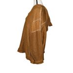 Free People  Pumpkin Knit Oversized Hoodie Drug Rug Baseball Stitch Size L Photo 2