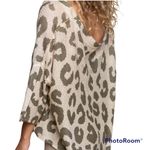 POL Olive Leopard Print Oversized Sweater Photo 3