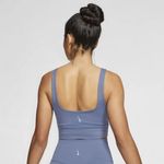 Nike Yoga Luxe Womens Infinalon Cropped Longline Tank Blue CV0576 Size Large Photo 1