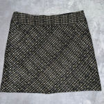 Women's Black Beige Plaid Tweed Mini Skirt Size 6 Photo 0