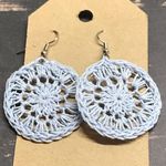 Handmade crochet dangle earrings blue MunandMe Photo 3