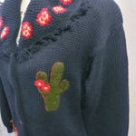 The Eagle's Eye 90's Blue Knit Sweater Southwestern Embroidery Size S Photo 3