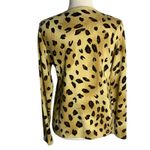 Cathy Daniels Vintage 90s  Knit Pullover Sweater S Tan Leopard Print Round Neck Photo 3