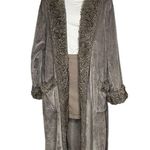Pottery Barn Robe Plush Faux Fur Hooded Belted Taupe Size Large Photo 2