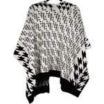 Chico's NWT Black White Houndstooth Knit Ruana Reversible Covering Poncho Sz S/M Photo 5