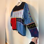 INDIGO MOON Patchwork Embroidered Blazer Jacket Aztec Boho 2X Vintage Red Photo 7