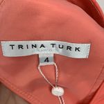 Trina Turk Size 4 Jumpsuit Josephine Coral Ruffle Cold Shoulder Trouser Coral Photo 3