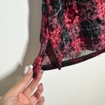 Womens Tank Top Red Black Velvet Lace Trim Plaid Punk Grunge Y2K Goth Rockstar Photo 7