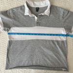 Wild Fable Long Sleeved Oversized Rugby Polo Shirt Gray White XS Photo 4