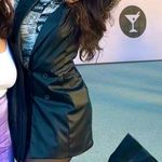 Cuesta Blanca Black  Leather Dress - Buttons On Front Photo 2