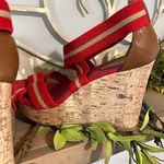 Merona Wedges Cork High Heel Womens 7.5 Red Sandals Platform Summer Photo 10