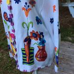 Vintage 90s Colorful Funky Floral Square Button Cardigan size Large White Photo 4