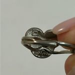 Disney  Mickey Mouse Silver Tone Black Glitter Mouse Ears Ring Adjustable Photo 4