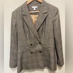 Topshop Gray Plaid Double-Breasted Blazer Size 10 Women’s Photo 2