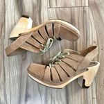 Anthropologie LATIGO x | Cali Leather Lace Up Clogs Wood Boho | Size 9 Photo 0