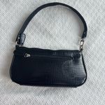 Black Faux Crocodile Leather Shoulder Bag Photo 2