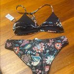 l*space L* Black Bikini with Strappy Floral Design Photo 2
