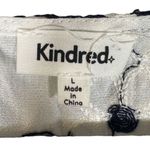 Kindred  White Navy Floral Embroidered Gauzy 3/4 Sleeve Blouse Size Large Photo 7