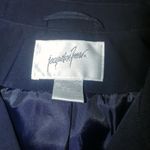 Jacqueline Ferrar Large Dress Coat Navy Blue Button Front Pockets Trench Coat Photo 1