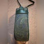 Vintage EUC Christian Koban Paisley Leather And Fabric Italian Purse Green Blue Photo 2