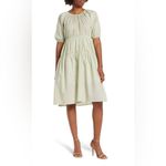 mello day Elbow Length Sleeve Poplin Midi Babydoll Dress Muted Green‎ Medium Photo 8