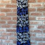 Maeve Anthropologie Criss Cross Anakena Blue Floral Print Maxi Dress Women’s 4 Photo 0