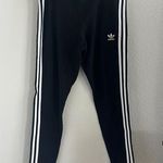 Adidas Essentials 3-Stripes Leggings Black White Embroidered Trefoil Logo Large Photo 0