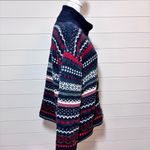 Tiara International vintage Y2K stripes hearts snowflake zip up knit sweater XL Photo 2