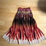 Topshop  Maxi watercolor Slit silk Skirt Approx Small Photo 1