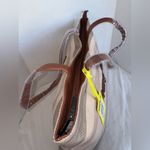 Wrangler New  Striped Canvas Nuetral Brown Cream Large Western Womens Tote Bag Photo 11