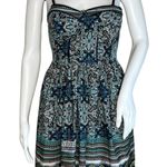 American Rag Cie Dress Women XS Blue Floral Fit & Flare Sweetheart Neck Festival Photo 0