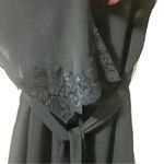 EUC Long sheer robe duster with embroidered lace cuffs medium Black Photo 2