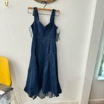 Tractr Denim Farm Western Boho Pleated Tank Zip Back Midi Dress Medium Blue Photo 1