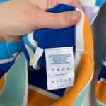 Lands' End  Women's M TALL Purple‎ Orange Striped Button Up Cotton Cardigan Photo 3