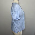 Vineyard Vines XS Hydrangea Blue Striped Cotton Tee w/ Floral Pocket Photo 4