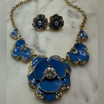 Kate Spade EUC  New York Beach House Bouquet Blue Flower Necklace & Earrings Photo 0