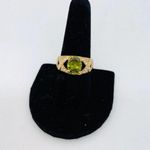 Large Green Rhinestone w CZ on gold band Size 12 Photo 1